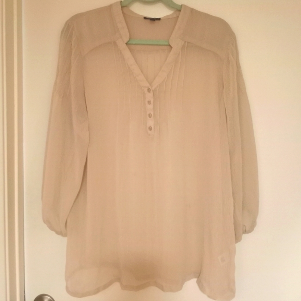 Apt. 9 Cream colored sheer blouse XL